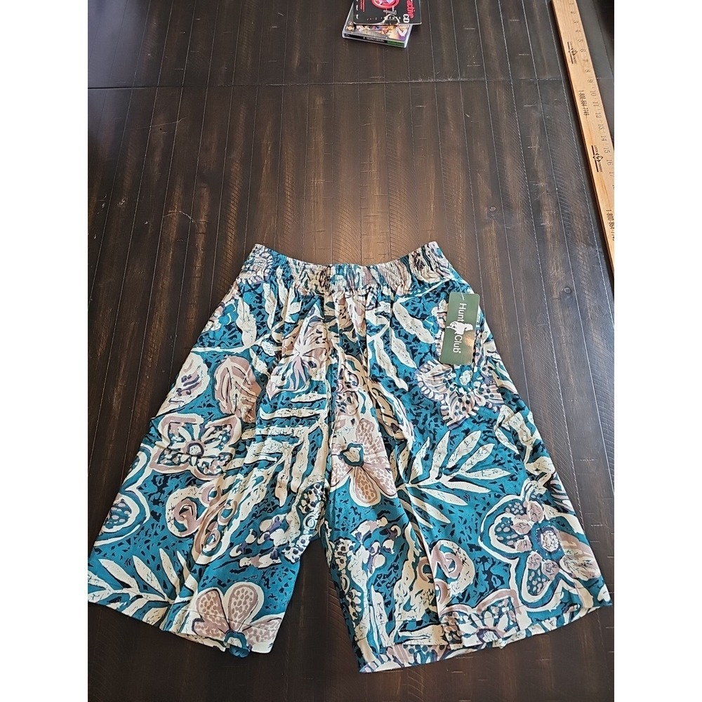 Hunt Club Women's Vtg Hawaiian Floral Rayon Shorts Old Stock‎ Size Medium